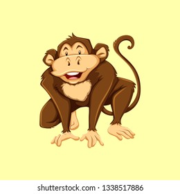 Monkey artwork in yellow background