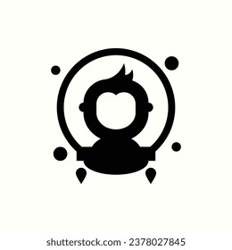 monkey, astronaut black icon, isolated icon in light background, perfect for website, blog, logo, graphic design, social media, UI, mobile app
