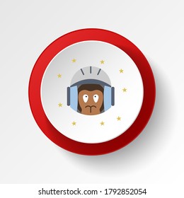Monkey, astronaut colored button icon. Element of space illustration. Signs and symbols icon can be used for web, logo, mobile app, UI, UX