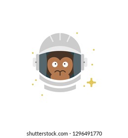 Monkey, astronaut colored icon. Element of space illustration. Signs and symbols icon can be used for web, logo, mobile app, UI, UX on white background