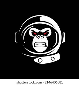 monkey astronaut logo vector illustration
