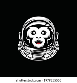Monkey Astronaut Vector Logo Design 