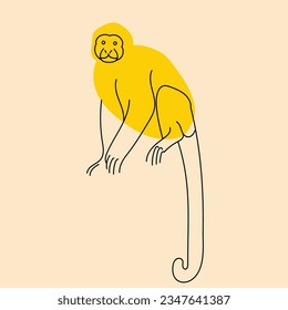 Affe. Avatar, Badge, Poster, Logo-Vorlagen, Druck. Vektorgrafik im Flachbildkarikaturstil