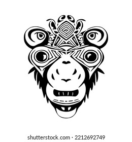 Monkey Aztec Tribal Tattoo Design Vector