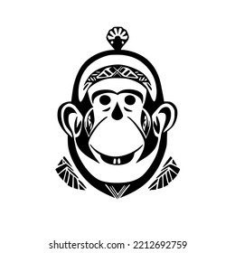 Affe Aztec Tribal Tattoo Design Vektor