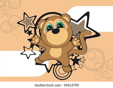 monkey baby cartoon background in vector format