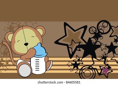 monkey baby cartoon background in vector format