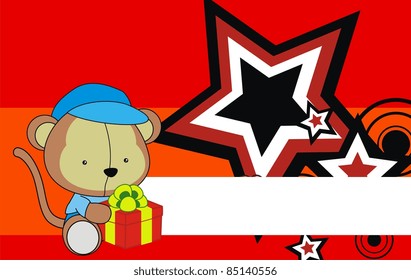 monkey baby cartoon background in vector format