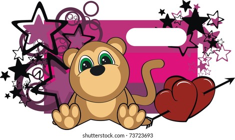 monkey baby cartoon card in vector format