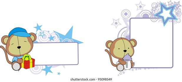 monkey baby cartoon copyspace  in vector format
