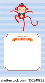 monkey baby shower invitation card