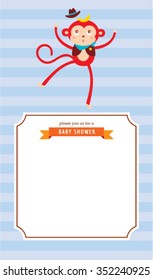 monkey baby shower invitation card