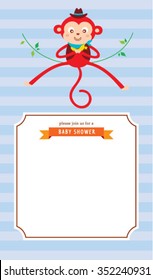 monkey baby shower invitation card