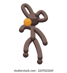 Monkey balloon icon isometric vector. Animal toy. Art funny