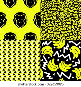 Monkey and banana Patterns (Year of the Monkey)
