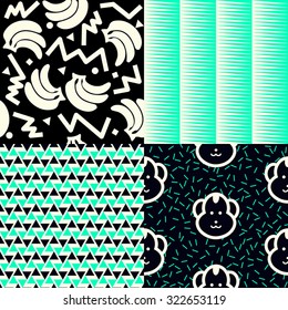 Monkey and banana Patterns (Year of the Monkey)