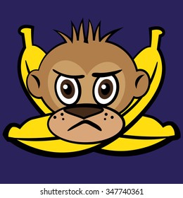monkey with a banana, a pirate