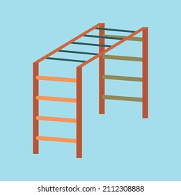 Monkey Bars Cartoon Flat Vector Illustration