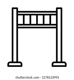 Monkey Bars Icon. Line Art Style Design Isolated On White Background