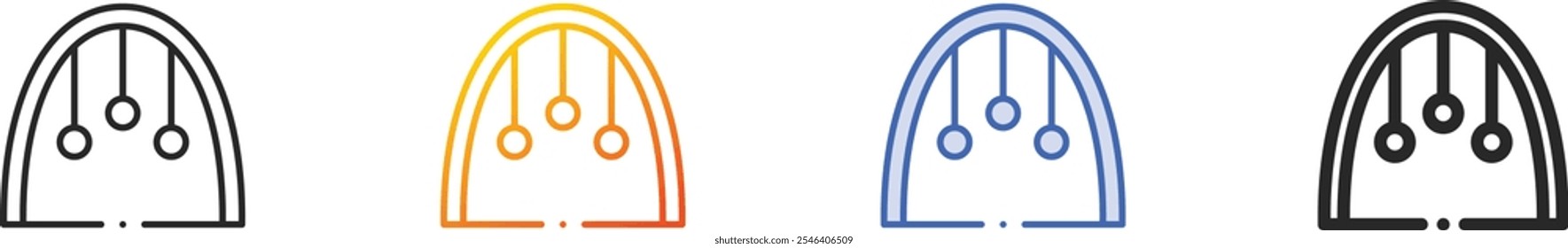 monkey bars icon.Thin Linear, Gradient, Blue Stroke and bold Style Design Isolated On White Background