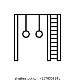 Monkey Bars Line Icons Design Elements Illustration