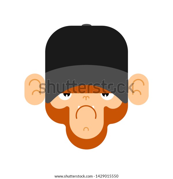 Monkey Baseball Cap Gorilla Face Vector 