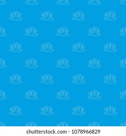 Monkey bathe pattern vector seamless blue repeat for any use