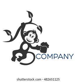 Monkey With Beer Logo