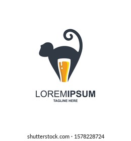 monkey beer logo illustration vector