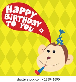 Monkey birthday card