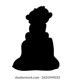 monkey black silhouette illustration useful for video cartoon making projects