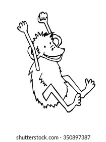 Monkey black and white vector