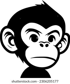 Monkey | Black and White Vector illustration