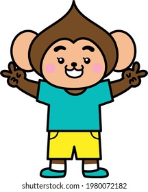 Niño mono lindo material de ilustración V
