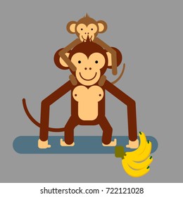 the Monkey Boy Rides a Monkey's Daddy's Neck Happily