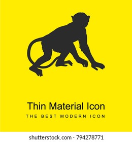 Monkey bright yellow material minimal icon or logo design