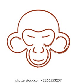 pincel de mono sobre fondo blanco, ilustración vectorial.