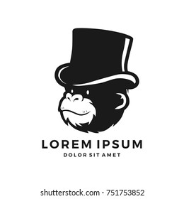 monkey bucket hat logo mascot character cartoon vector download