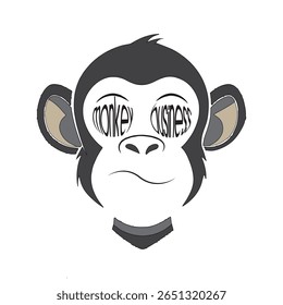 monkey business monkey face vector illustration, tshirt design, wallpaper, mobile cover design, monkey face, animal, monkey
