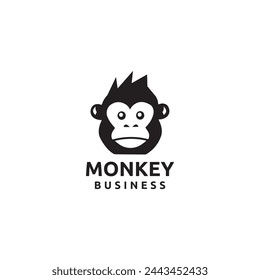 Monkey business logo template simple	