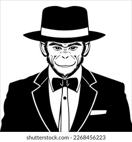 Monkey Business: A Primate in a Suit and Tie, Ready to Take on the World!
