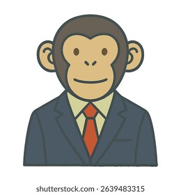 monkey in a business suit animal vector on a white background
Vector animal in a suit on a white background