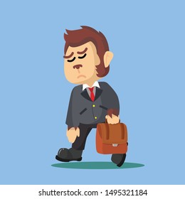 monkey businessman is lazy to work vector