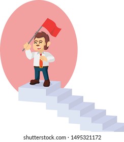 monkey businessman made it to the top vector