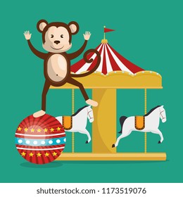 monkey and carousel circus show