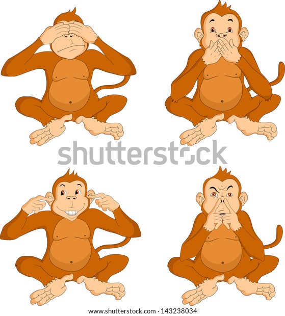 Monkey Cartoon Stock Vector (Royalty Free) 143238034 | Shutterstock