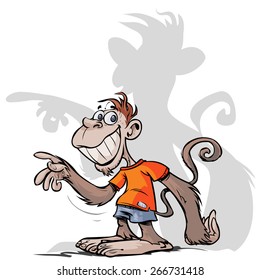 Monkey cartoon character.