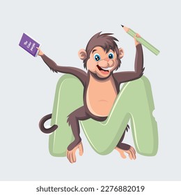Monkey cartoon character vector art