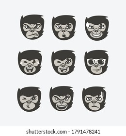 monkey cartoon character vector collection