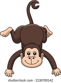 Monkey Cartoon Colored Clipart Illustration